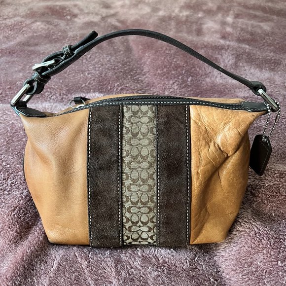 y2k vintage Coach hampton mini signature Baguette leather hobo shoulder bag - Picture 8 of 9